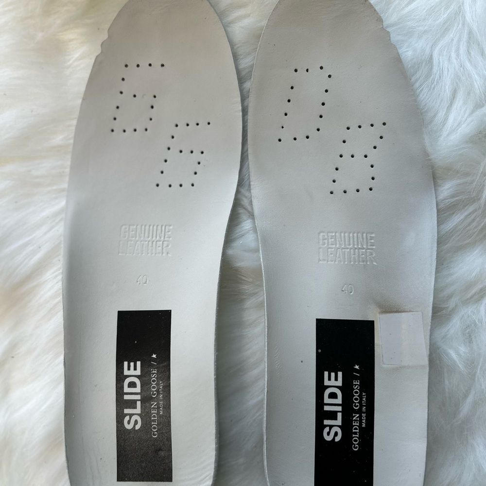 💫Size 40 Metalic Blue with Green star Slides EUC - Picture 6 of 8